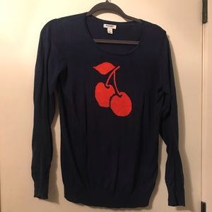 Navy Cherry Sweater